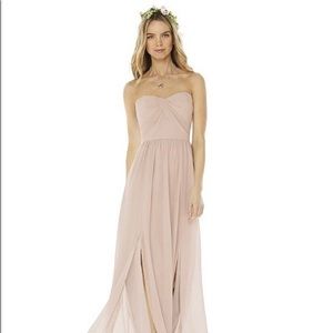 Social Bridesmaids Dress. Nude. Strapless.